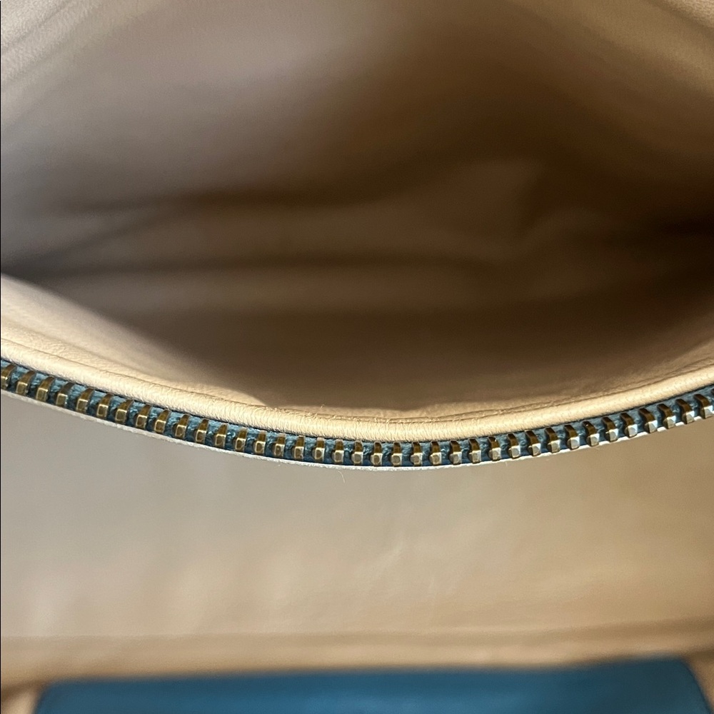 Prada Blue All Leather Satchel with Gold Hardware - Picture 9 of 12